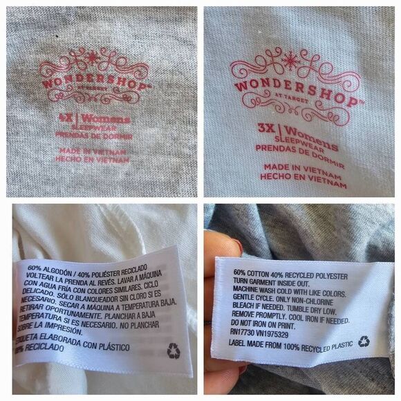 Christmas pajama top bundle Sz 4X and 3X by wondershop - Picture 7 of 7